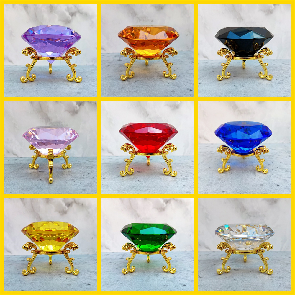 Paper Weight Crystal - Berlian Kristal K9 80Mm dengan Dudukan