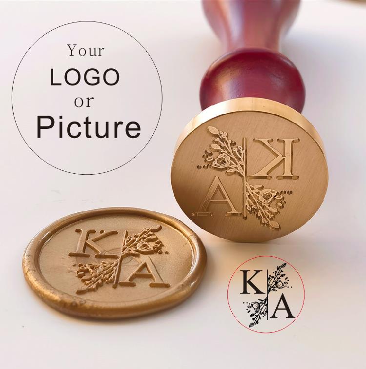 Wax Seal Stamp Set - Cap Segel Lilin Segel Kustom Disesuaikan