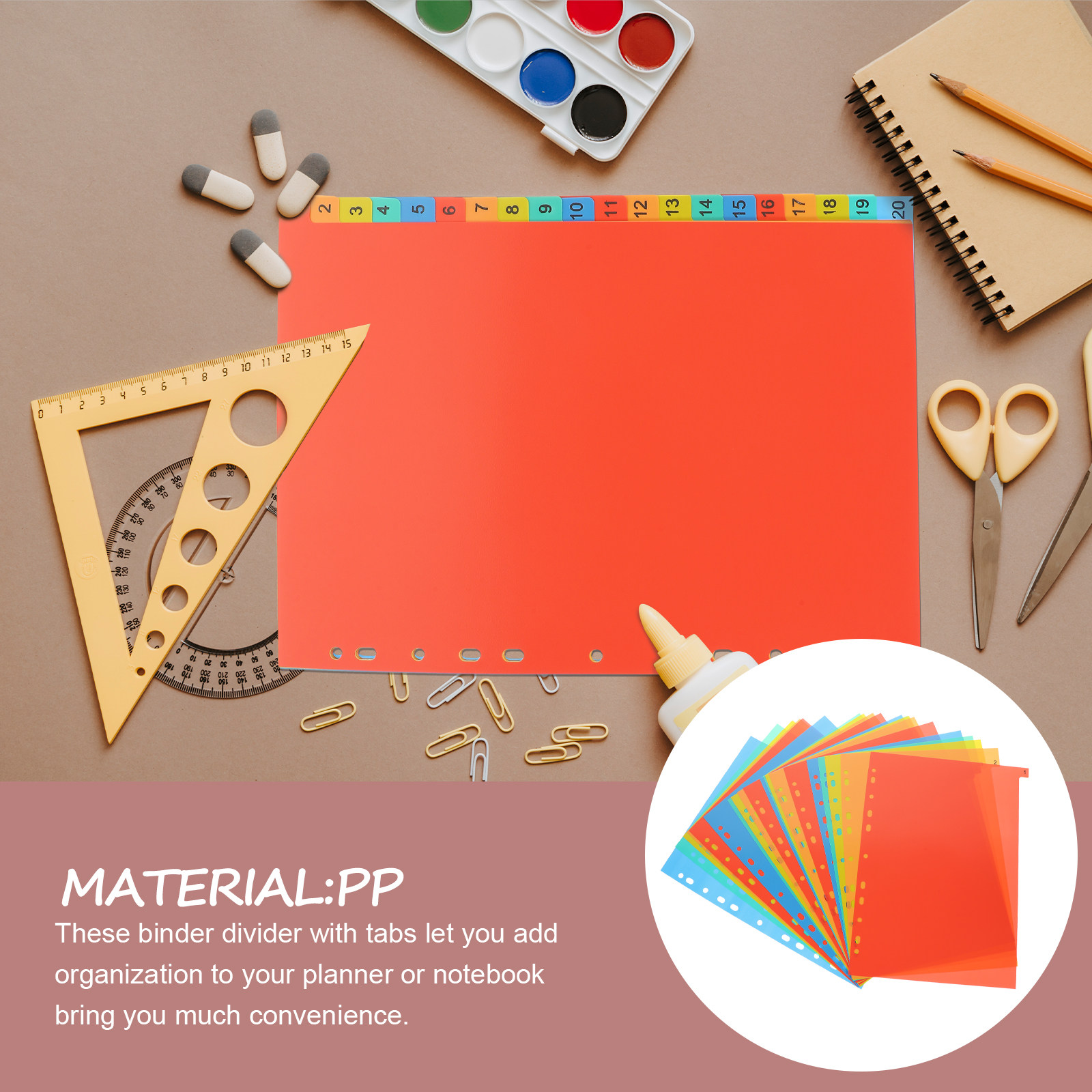 Tab Divider A4 - 20 Lembar Pembatas Buku A4 Berlabel,