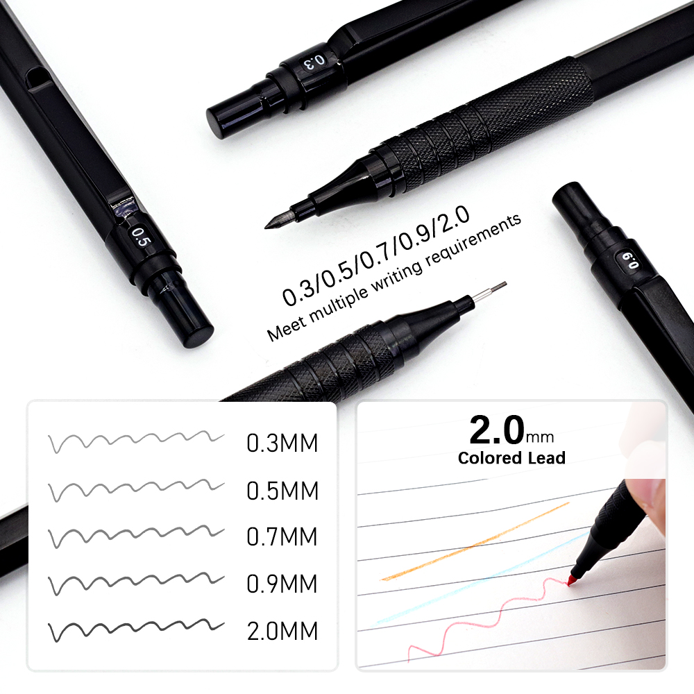 Set Pensil Mekanis Logam Hitam - Mechanical Pencil 0.3 ulasan dan harga